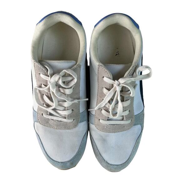 J.Crew City Sneakers Lace Up‎ in Light Blue Pink and Navy, Size 10 - Picture 5 of 9